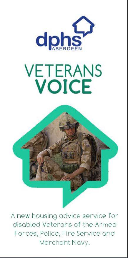 Veterans Voice front page featuring a soldier and brief description of service